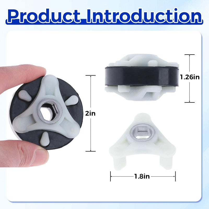 DRELD 285753A Washer Metal Core Motor Coupling Kit, Replace AP3963893, PS1485646, 1195967, 285753AVP, 21003, 280152, 285140, 285743, Compatible with Whirlpool, Kenmore Washers - Image 2